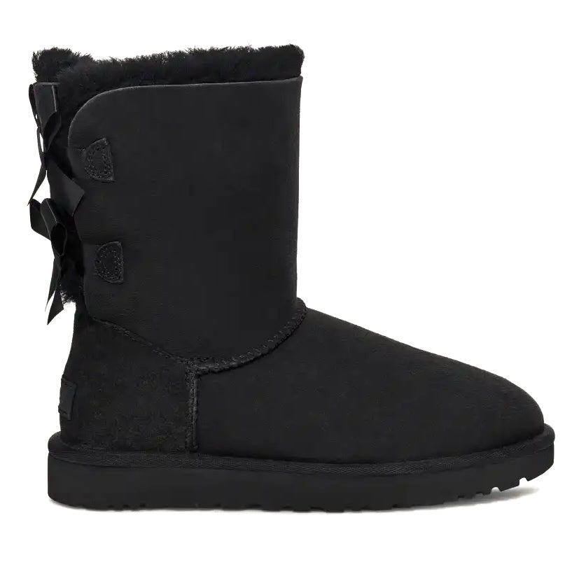 UGG Bailey Bow II coloris Black – botte en peau de mouton à nœuds satin, vue 3