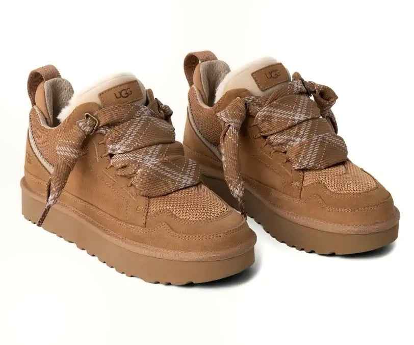 UGG Lowmel coloris Chestnut – basket en daim et toile, vue 3