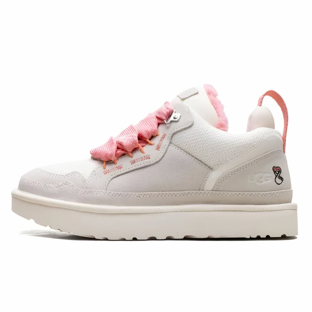 UGG Lowmel coloris Jasmine/Tropical Pink – basket en daim et toile, vue 3